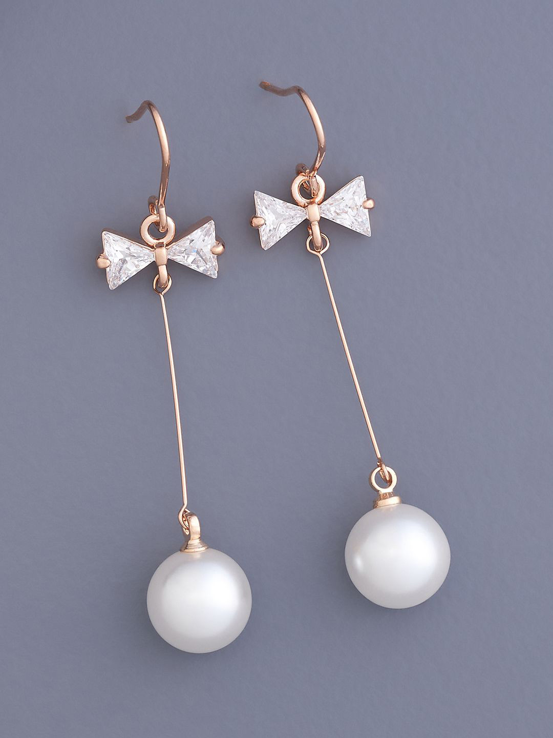 

Kushal's Fashion Jewellery Rose Gold Plated Drop Earrings