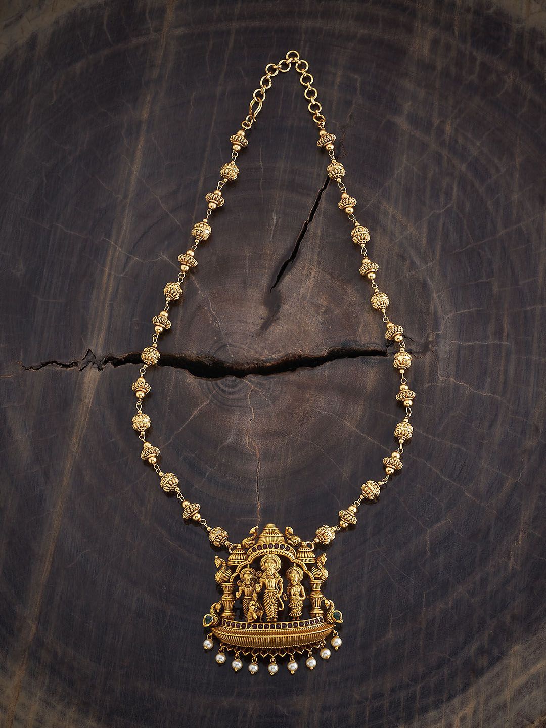 

Kushal's Fashion Jewellery Gold-Plated Beaded Antique Necklace
