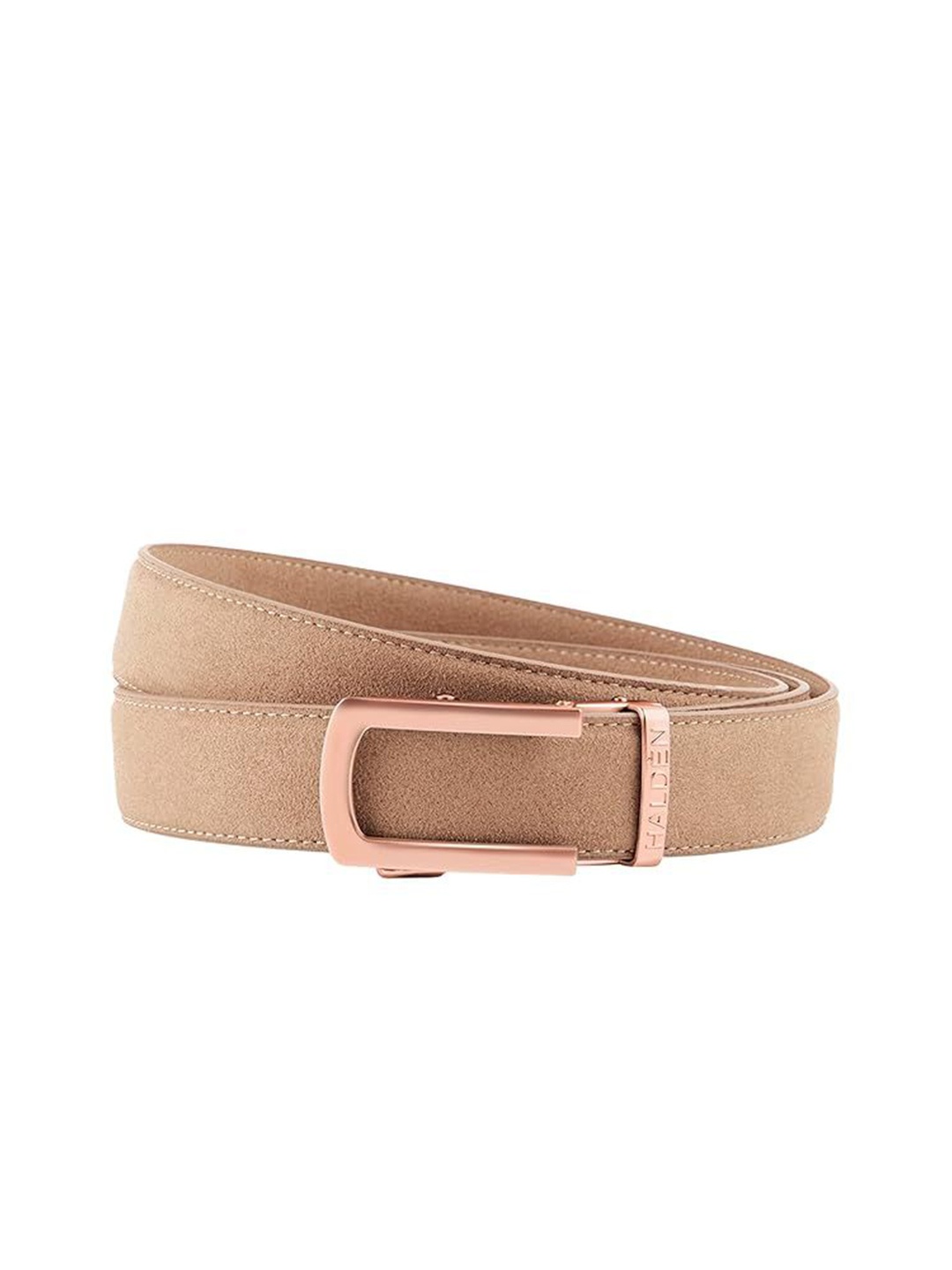 

HALDEN Men Textured Leather Belt, Cream