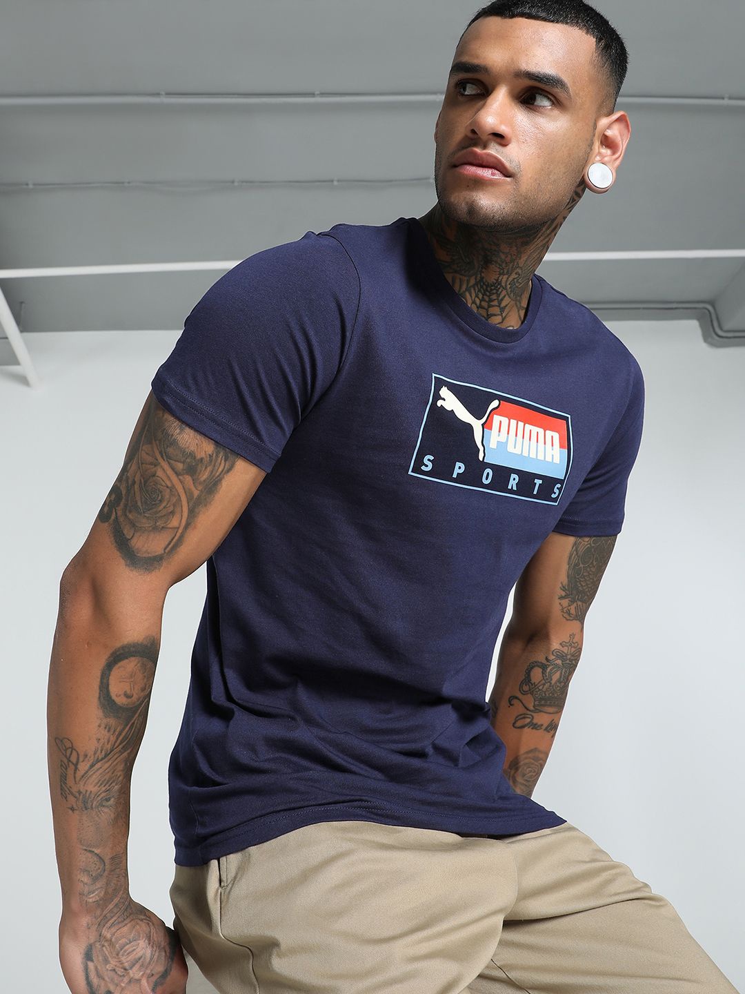 

Puma Men's Box Graphic Slim Fit Tee, Blue