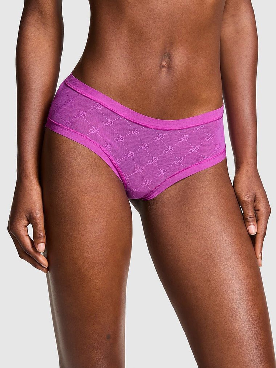 

Victoria's Secret Women Brand Logo Printed Low-Rise Basic Briefs, Pink