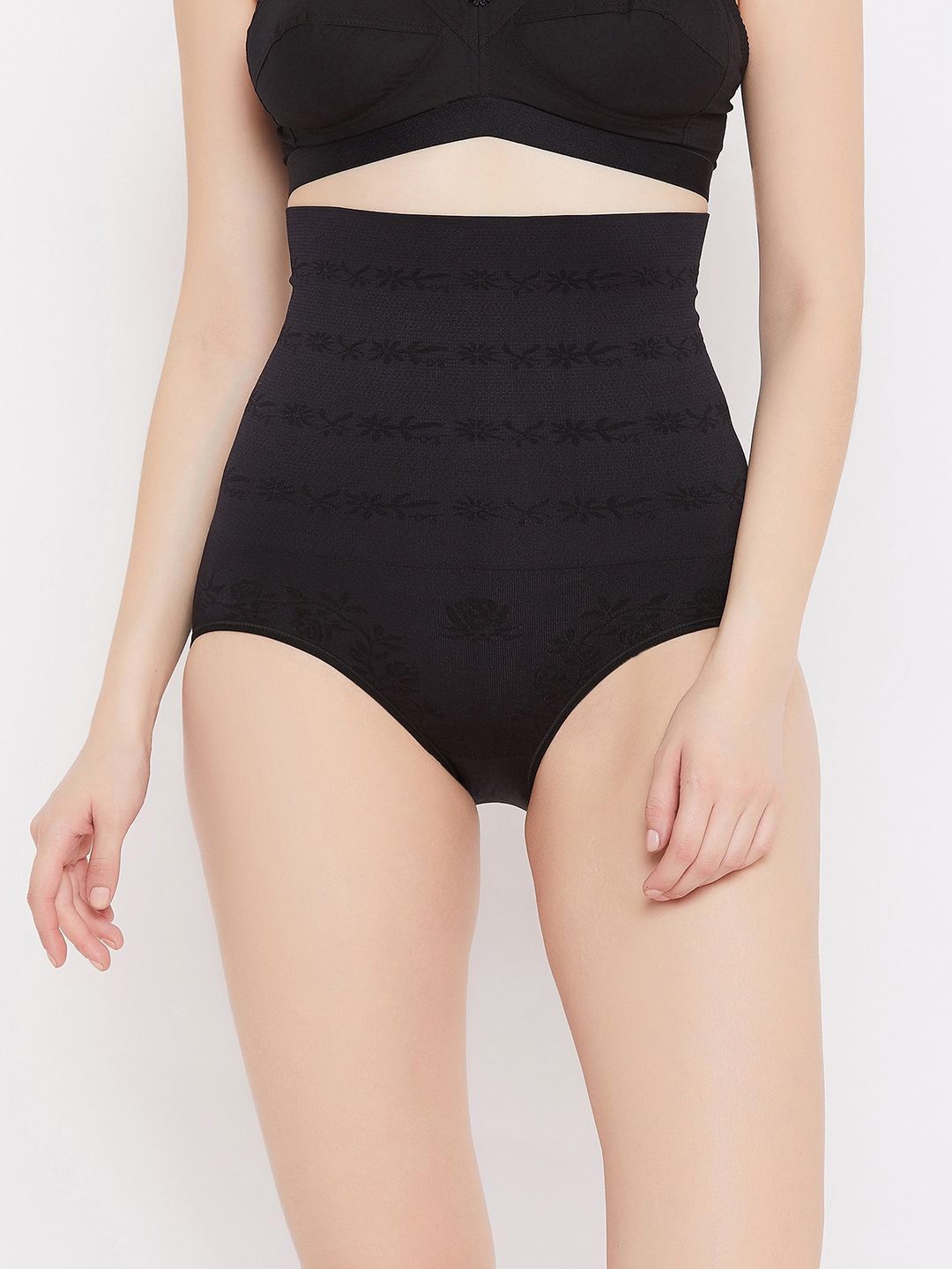 

SECRETS BY ZEROKAATA Women Seamless High Waist Tummy Tucker Shapewear, Black