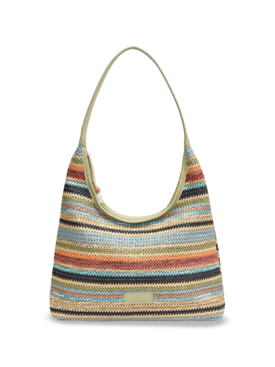 

StyleCast x Revolte Women Textured Striped Structured Hobo Bag, Blue