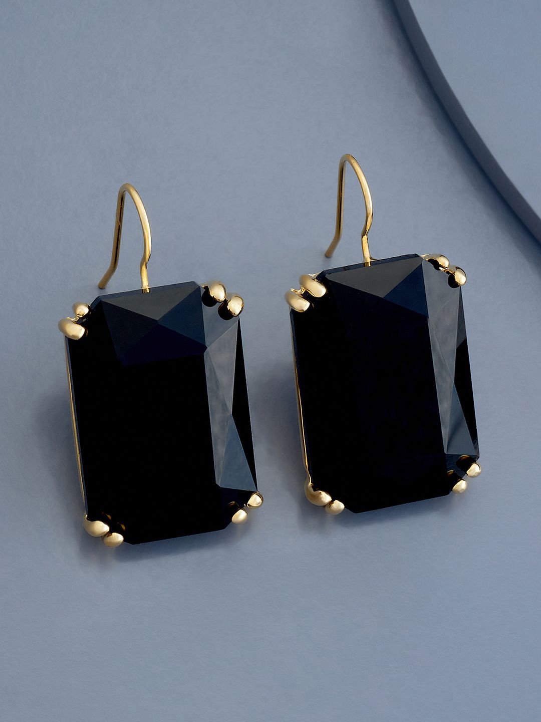 

Kushal's Fashion Jewellery Gold-Plated Cubic Zirconia Stone Studded Drop Earrings
