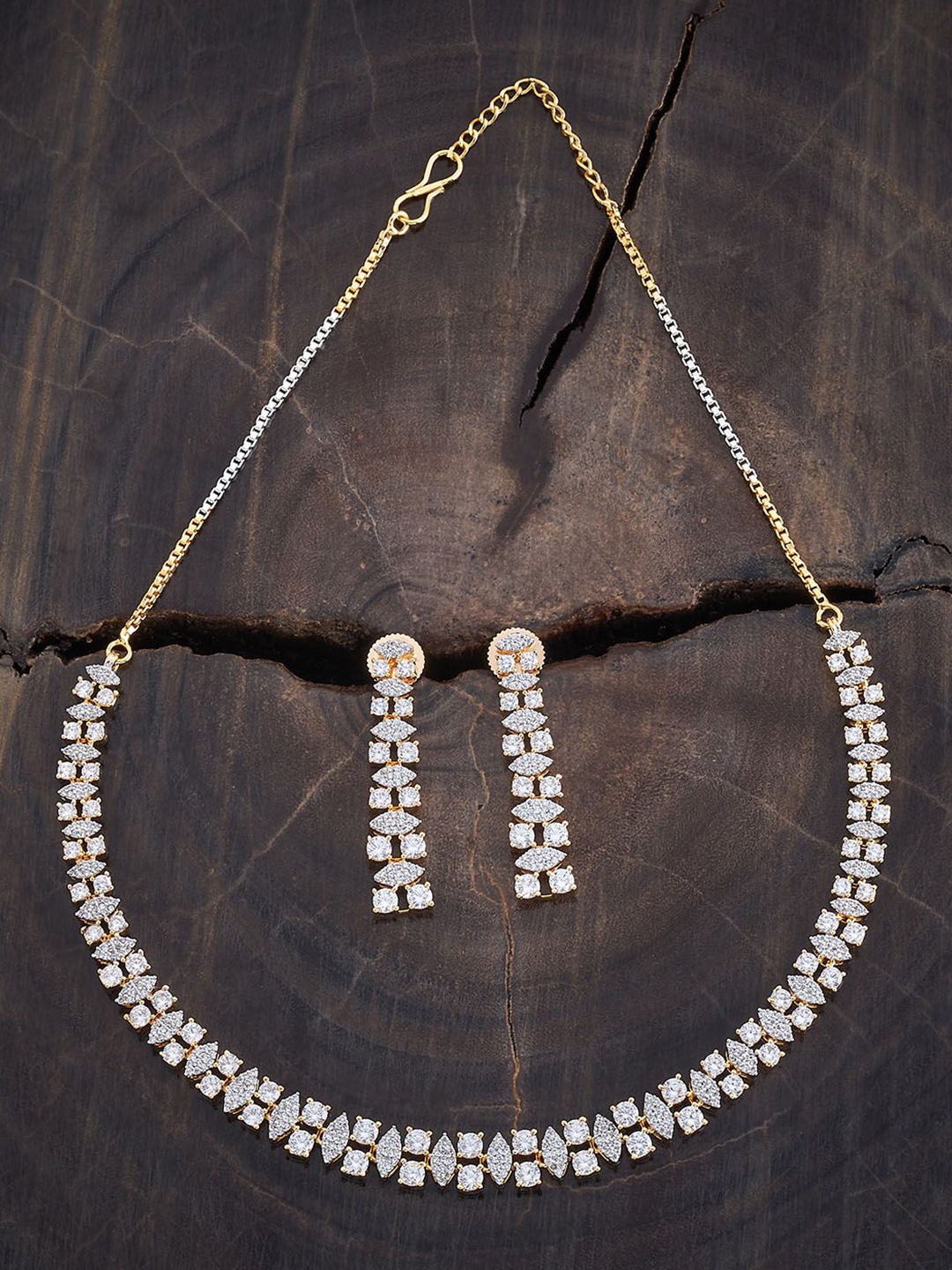 

Kushal's Fashion Jewellery Gold Plated CZ-Studded Jewellery Set