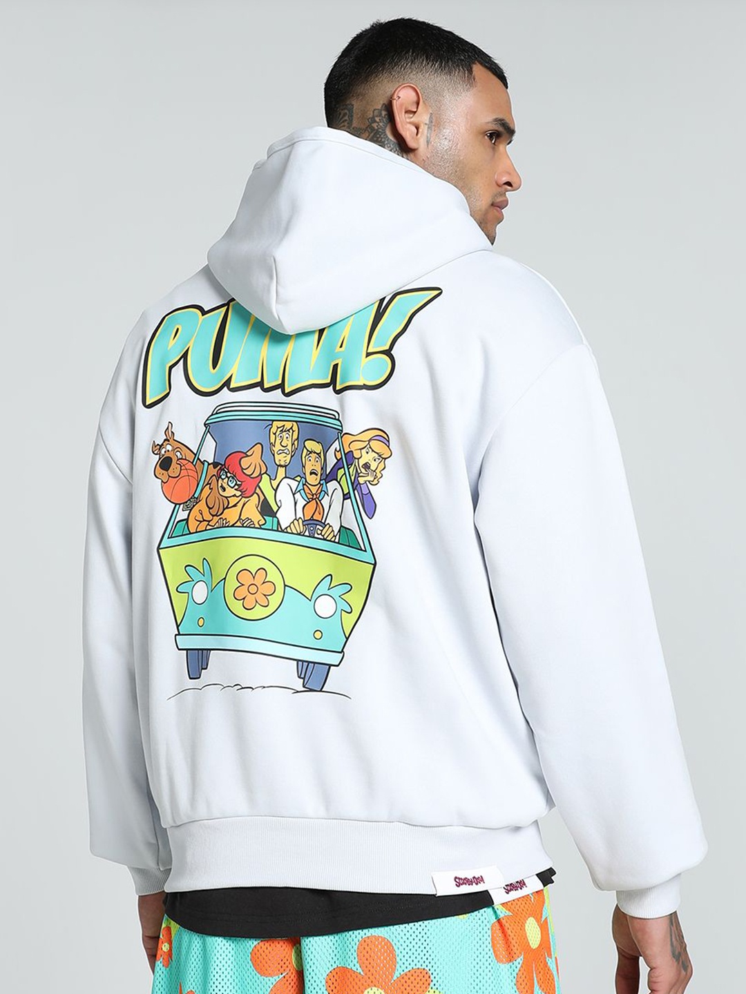 

Puma Hoops x SCOOBY DOO Men Graphic Printed Relaxed Fit Basketball Hooded Sweatshirt, Grey