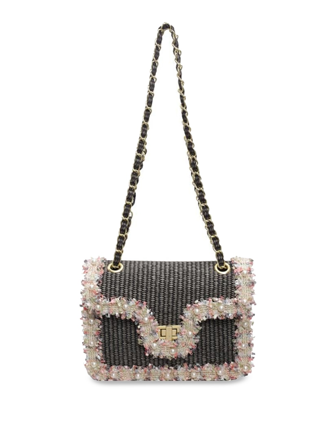 

StyleCast x Revolte Women Embellished Swagger Shoulder Bag, Brown
