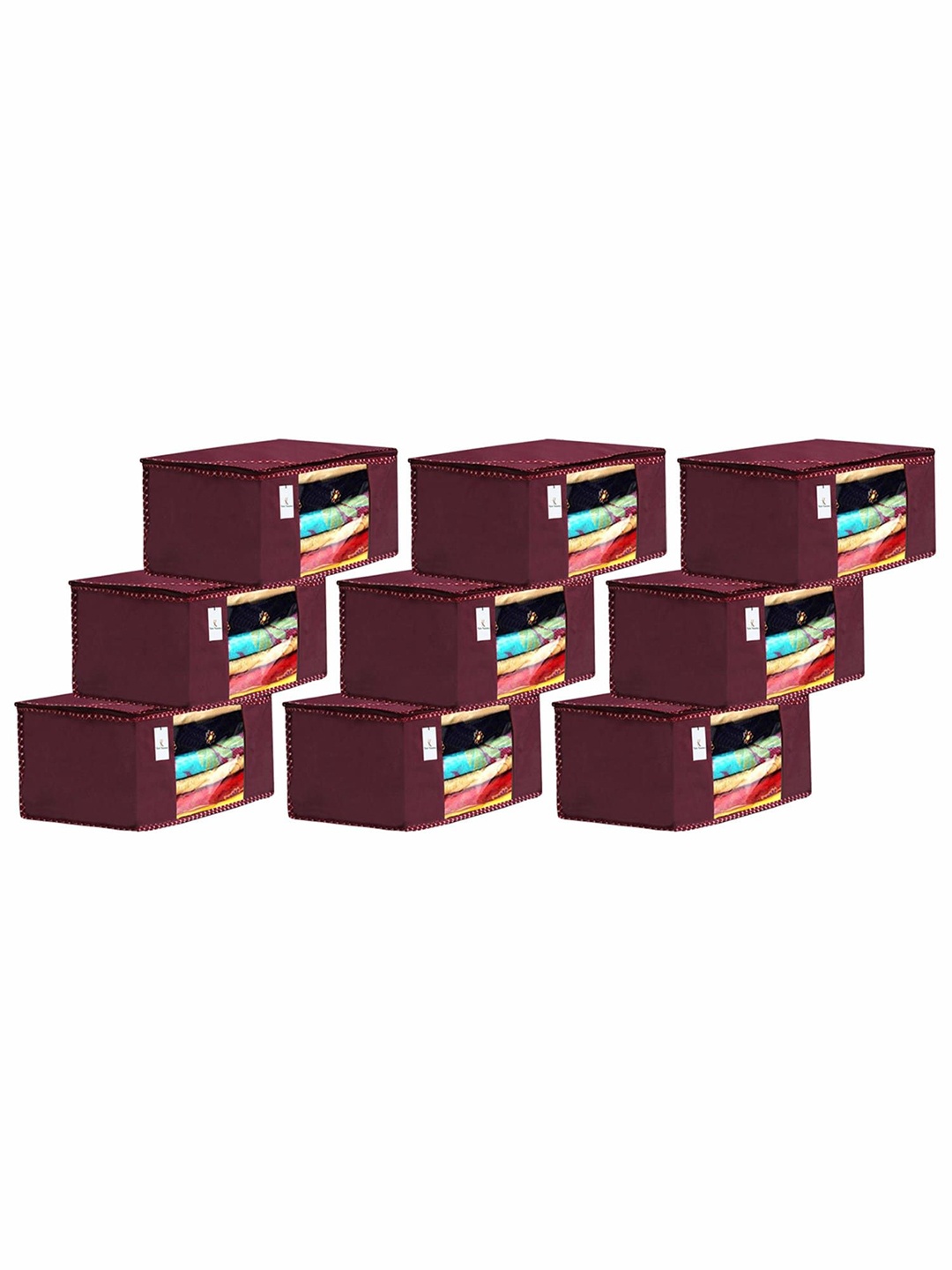 

Kuber Industries Maroon 9 Pieces Drawer Organisers