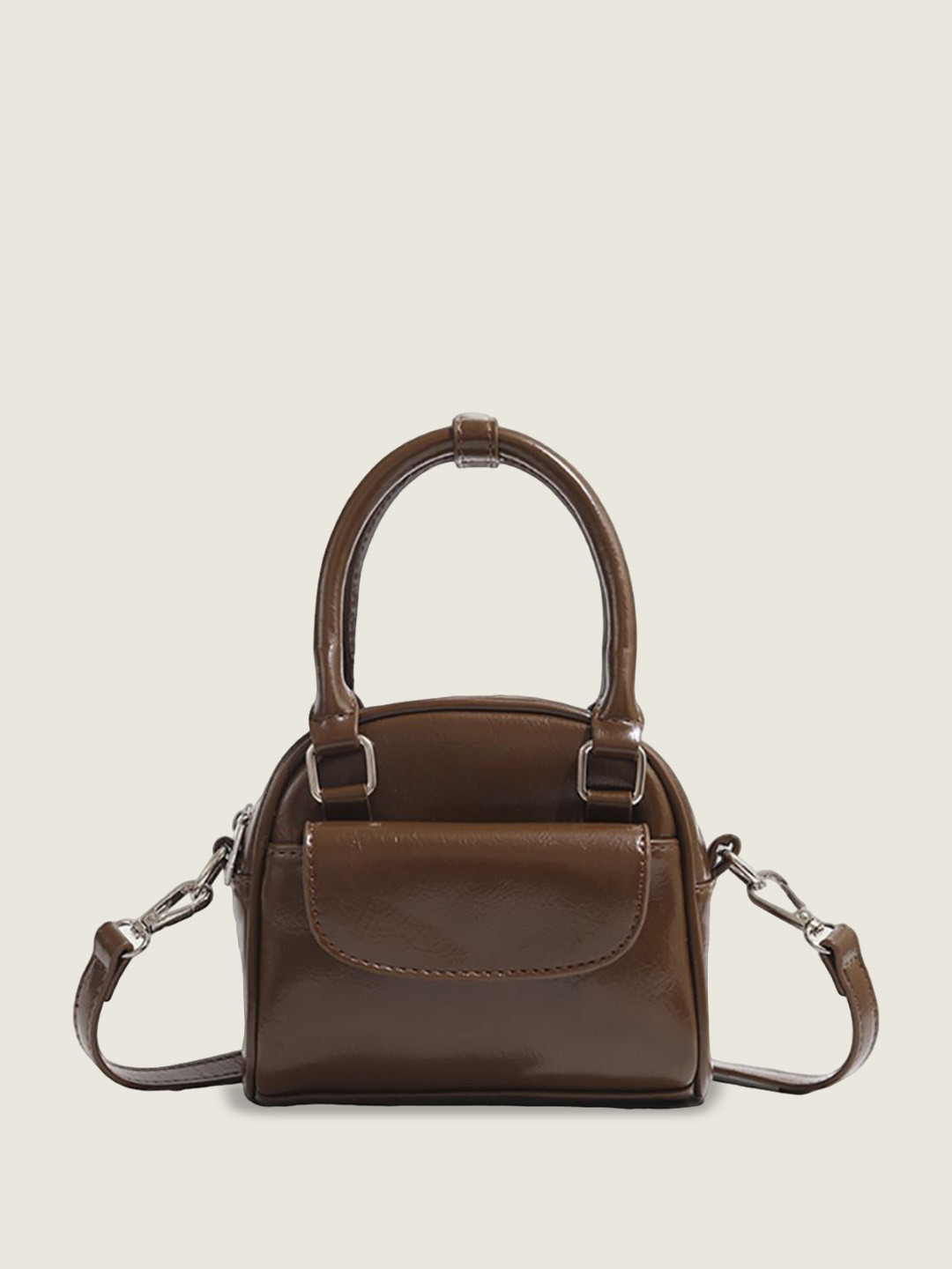 

StyleCast x Revolte Women Solid Structured Satchel Bag, Brown