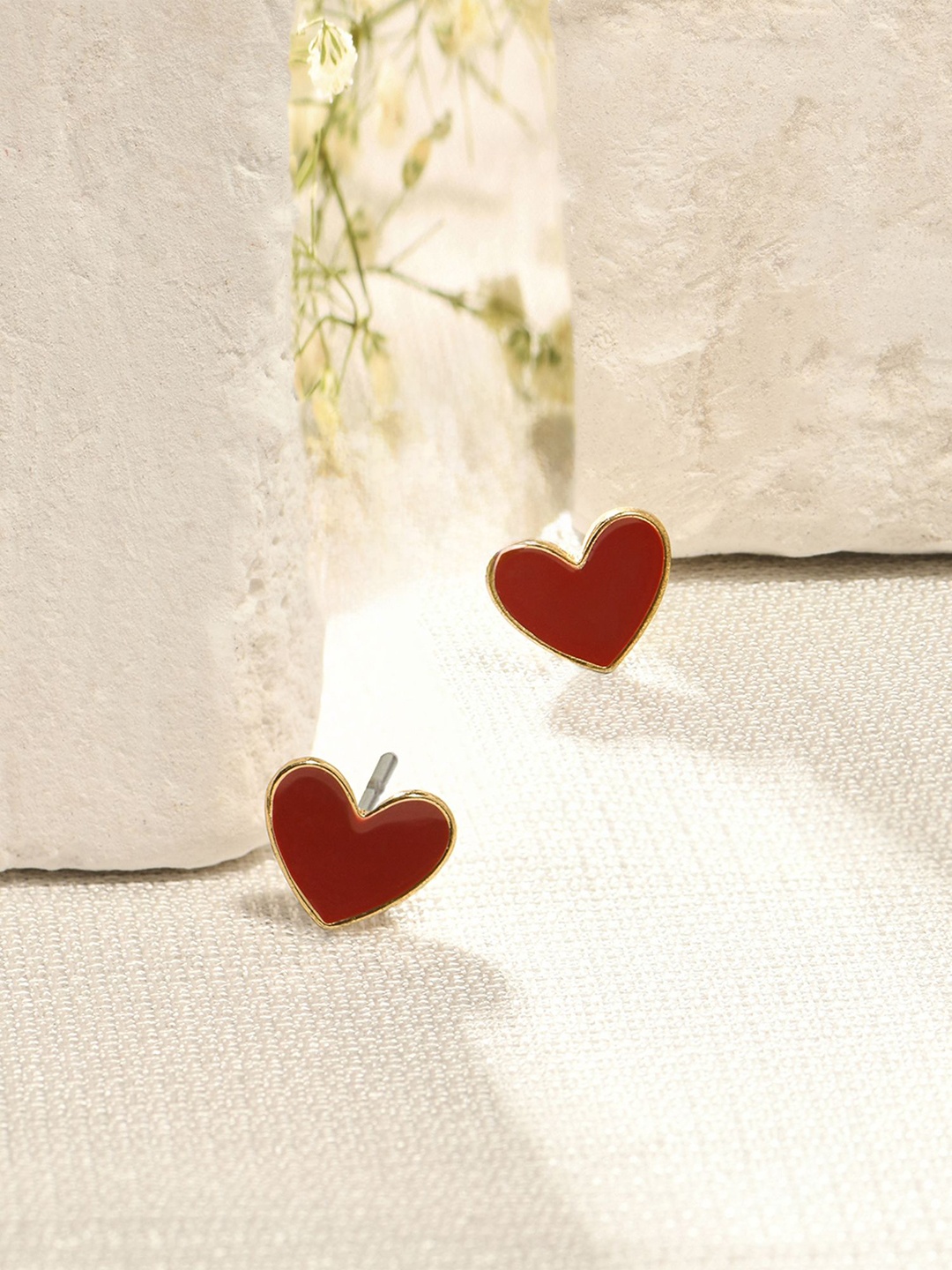 

Accessorize Heart Shaped Studs, Red