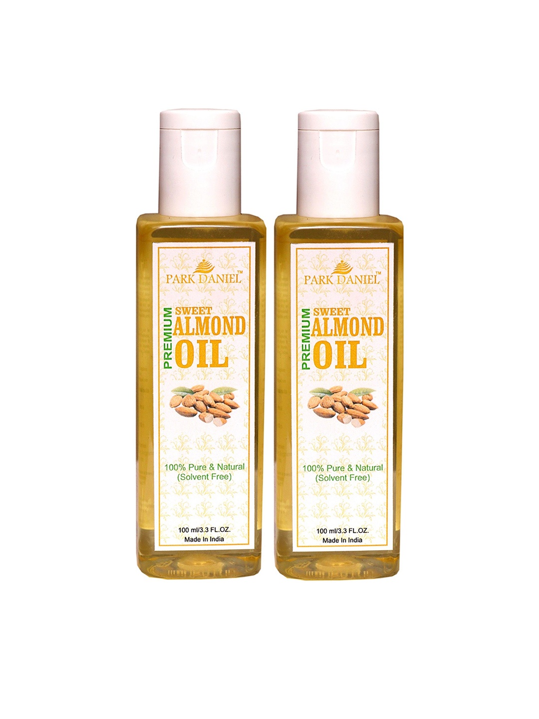 

Park Daniel Set Of 2 100% Pure & Natural Sweet Almond Oil - 100 ml Each, Transparent