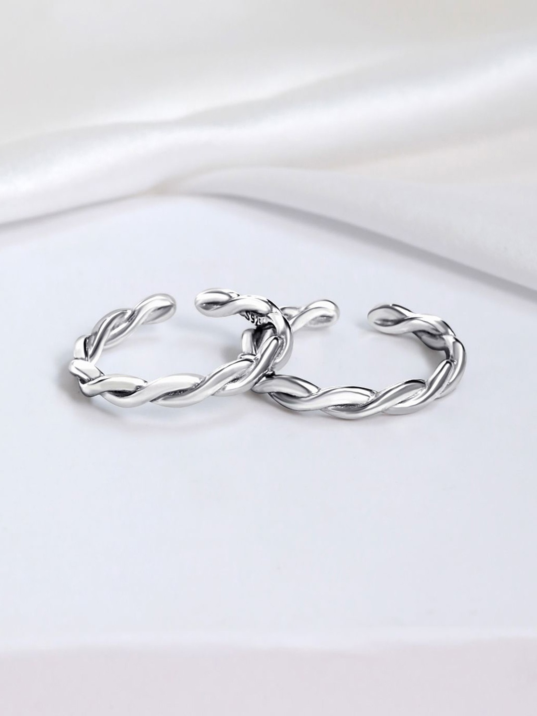 

Zavya Set Of 2 Sterling Silver Rhodium-Plated Toe Rings