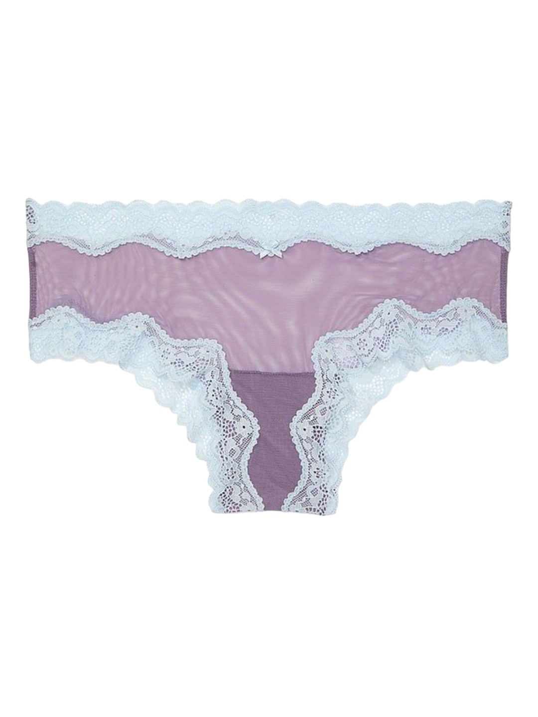 

Victoria's Secret Women Lace-Trim Cheeky Thongs Briefs, Purple