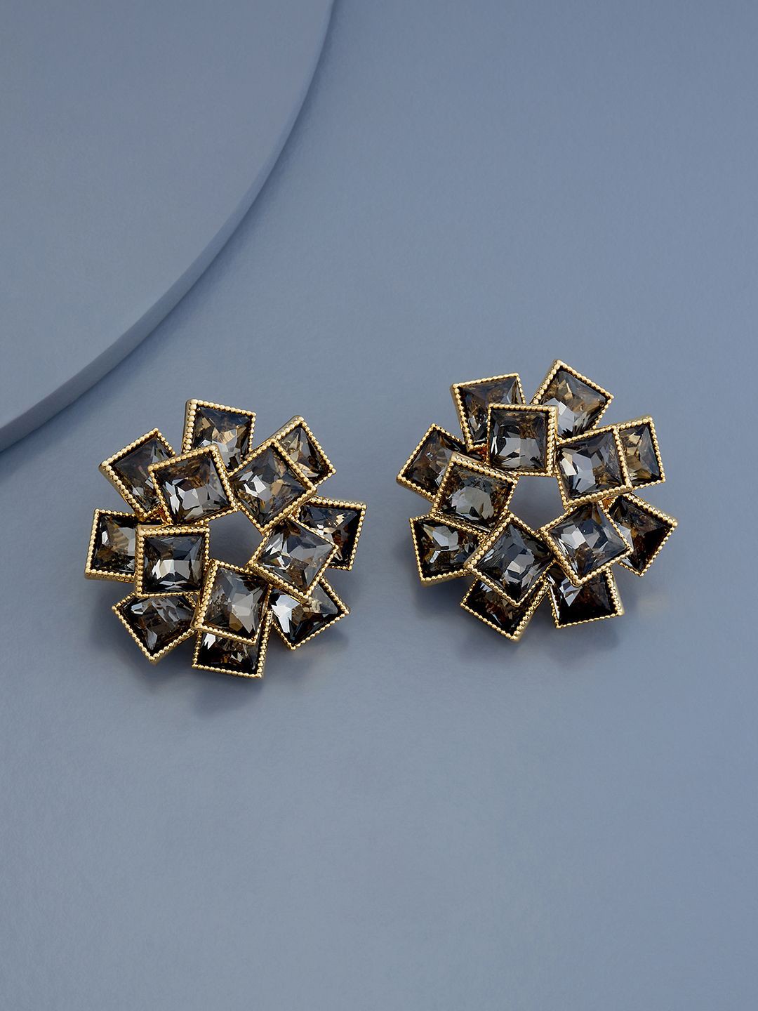 

Kushal's Fashion Jewellery Gold Plated Geometric Studs