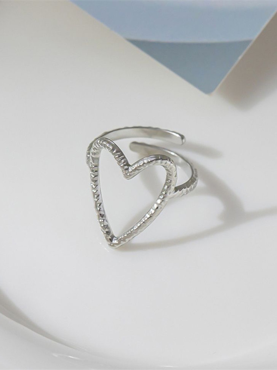 

MYKI Silver-Plated Stainless Steel Adjustable Finger Ring