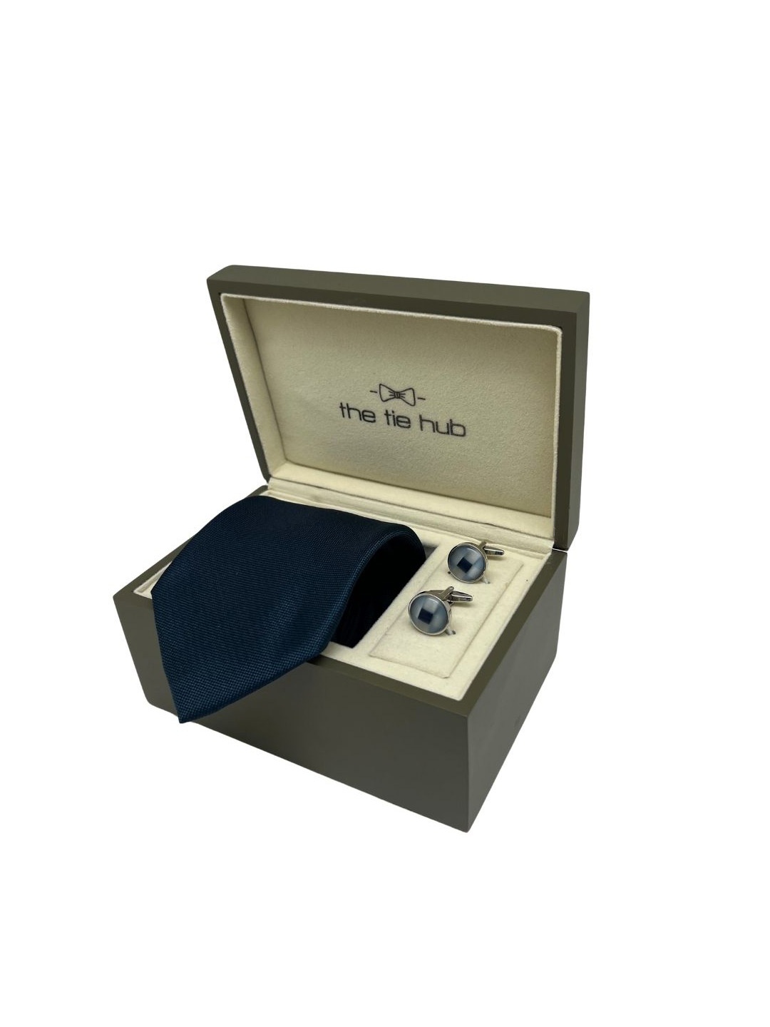 

The Tie Hub Men Accessory Gift Set of Tie & Cufflinks, Blue