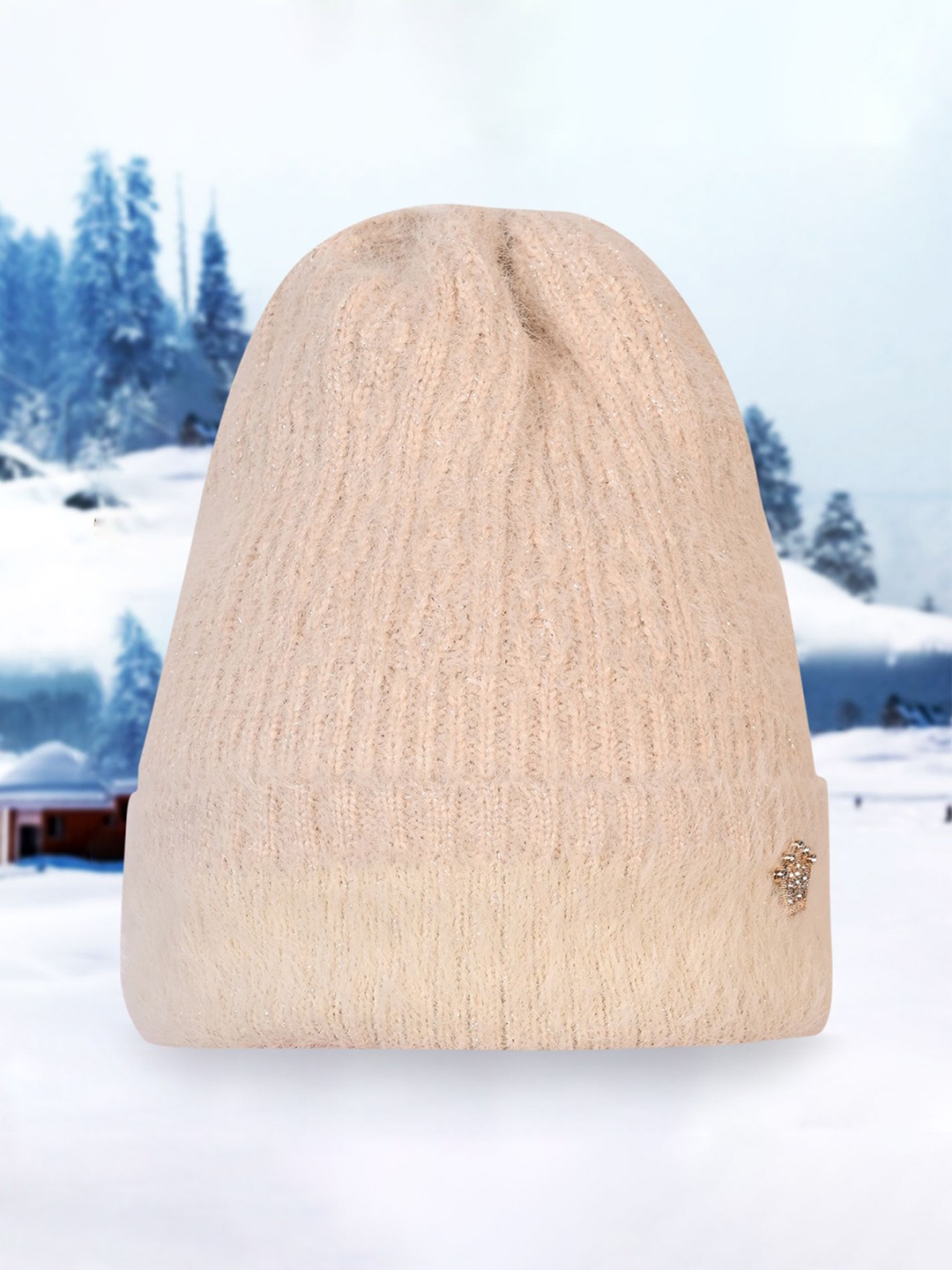 

LOOM LEGACY Women Beanie Cap, Cream