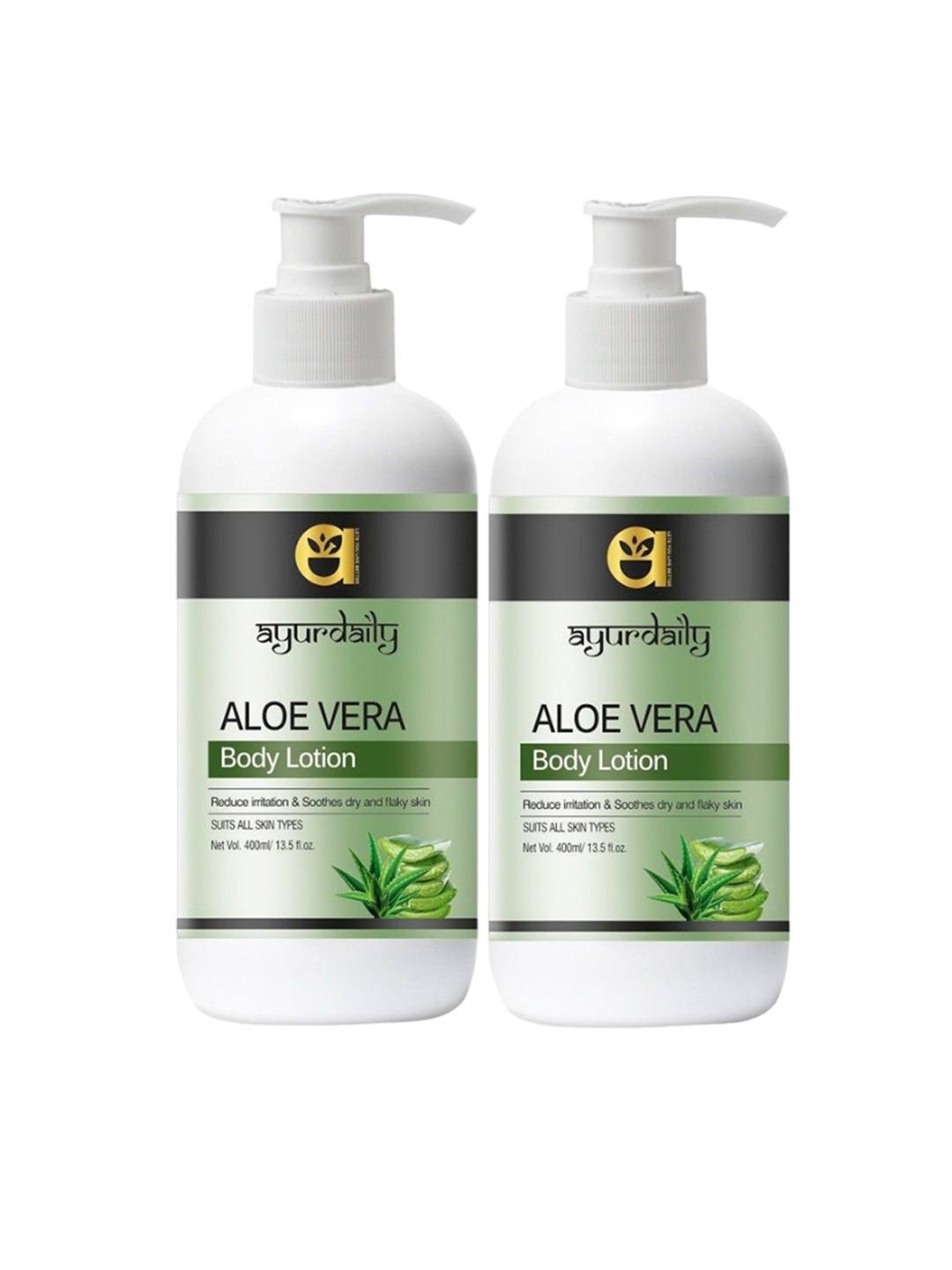 

Ayurdaily Set Of 2 Aloe Vera Moisturizing Body Lotion - 400 ml Each, White