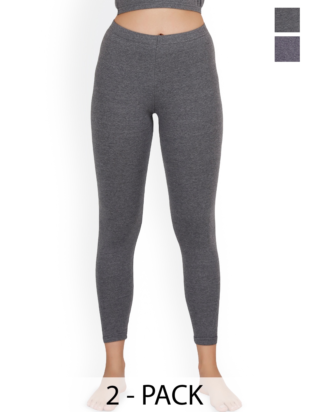 

SELFCARE Women Pack Of 2 Moisture-Wicking Thermal Bottom, Charcoal