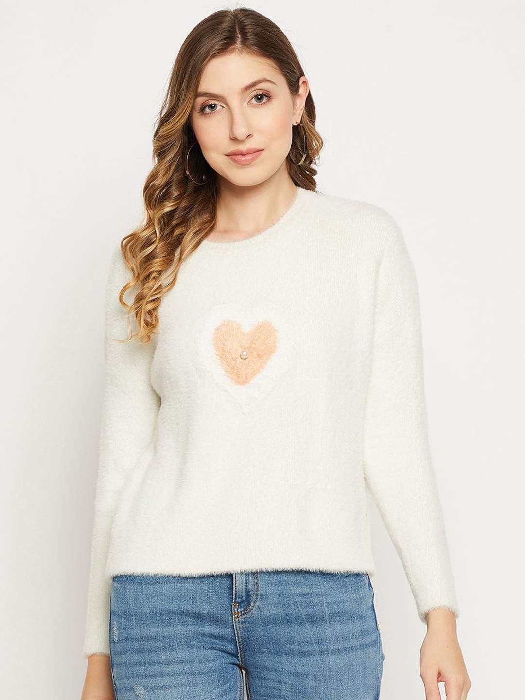 

Duke Women Printed Pullover, White