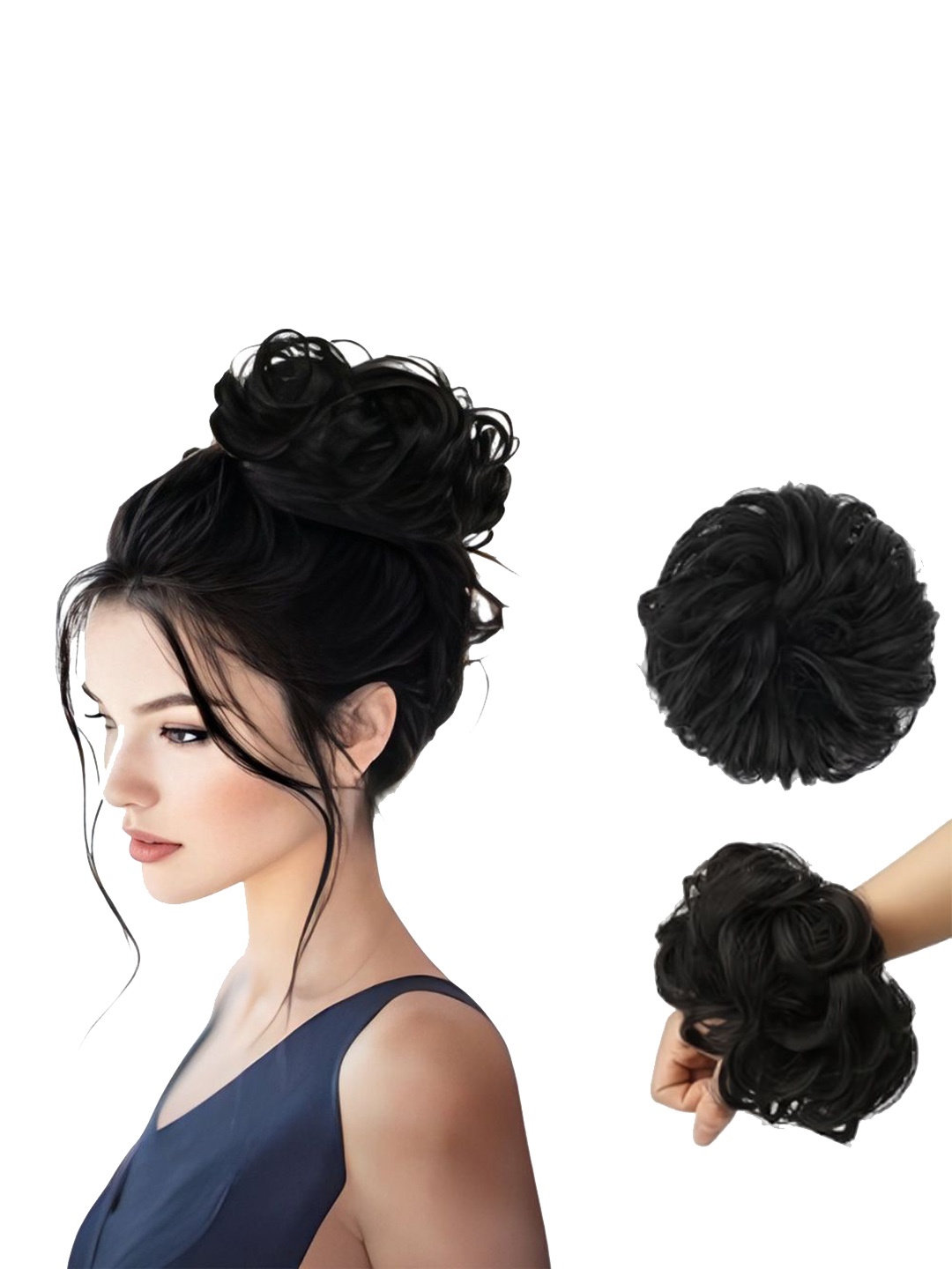 

D-Divine Clip-In Bun Wavy Hair Extension - Black