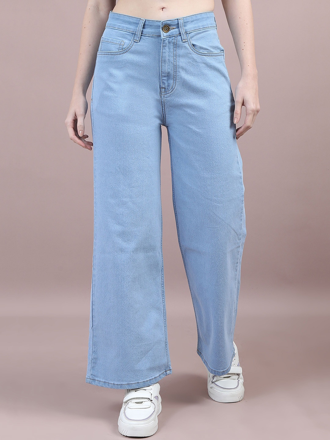 

The Roadster Lifestyle Co Wide-Leg Stretchable Jeans, Blue