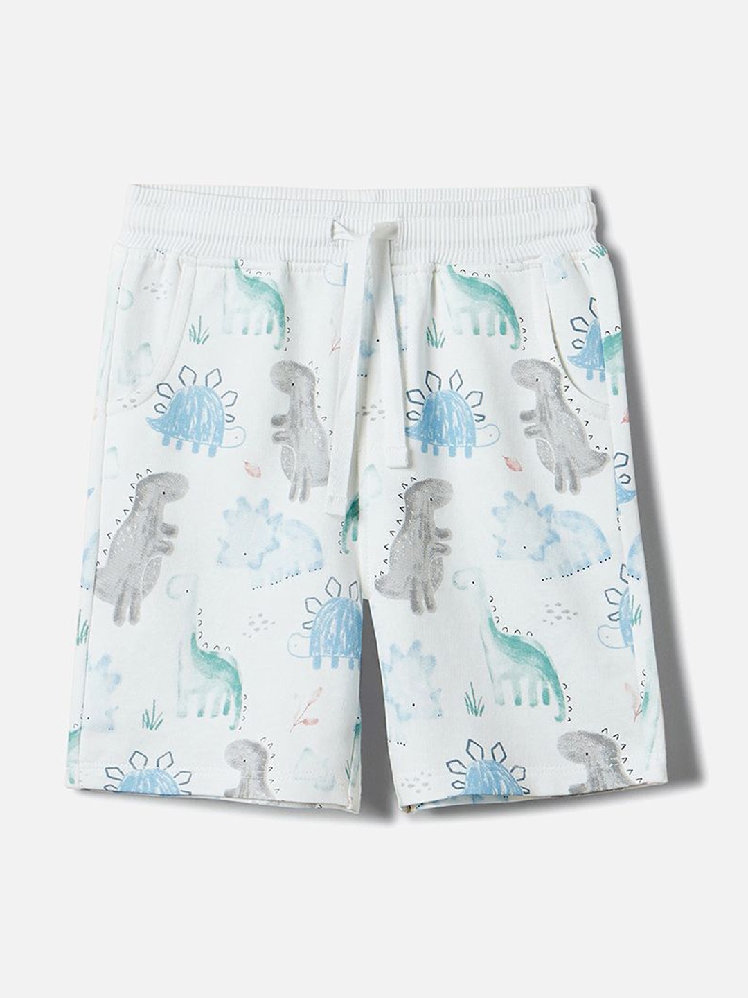 

Juniors by Babyshop Boys Conversational Printed Cotton Shorts, White