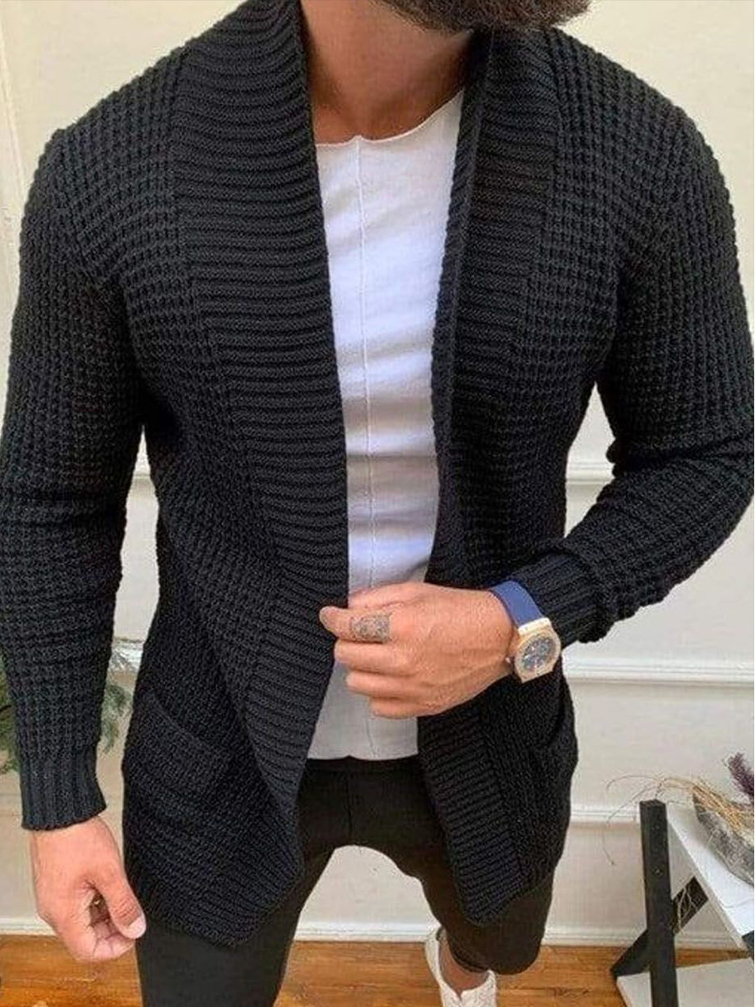 

StyleCast Men Pullover Sweater, Black