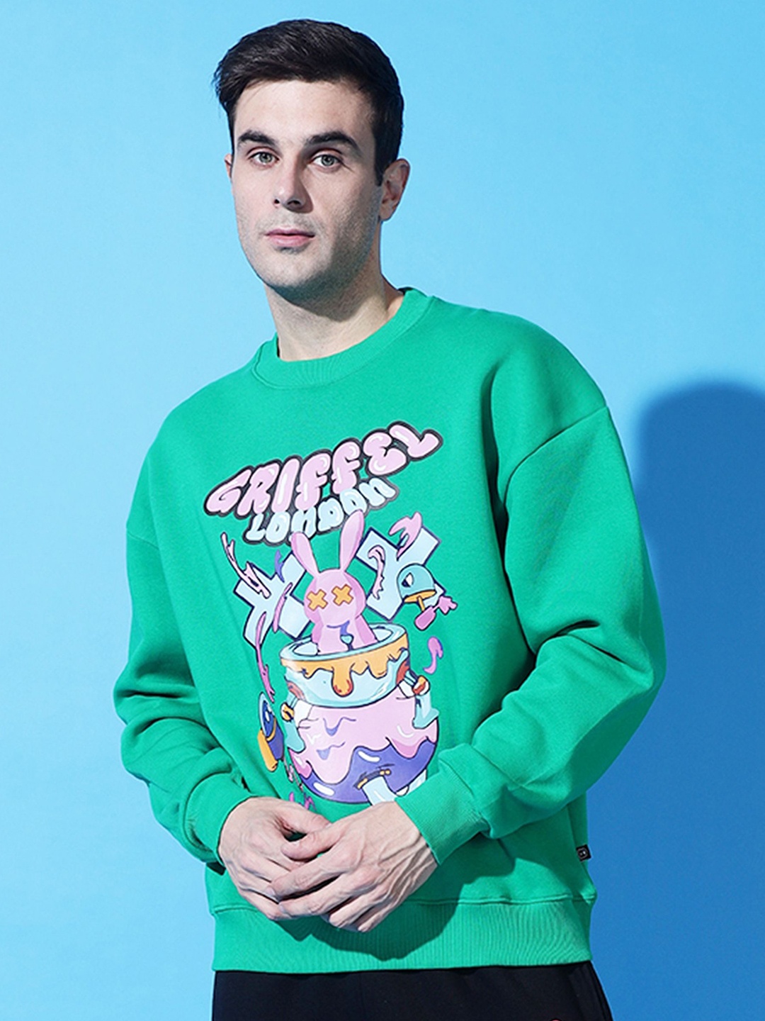

GRIFFEL Men Printed Sweatshirt, Green