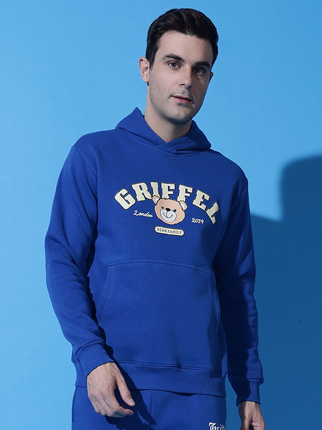 

GRIFFEL Men Typography Printed Sweatshirt, Blue