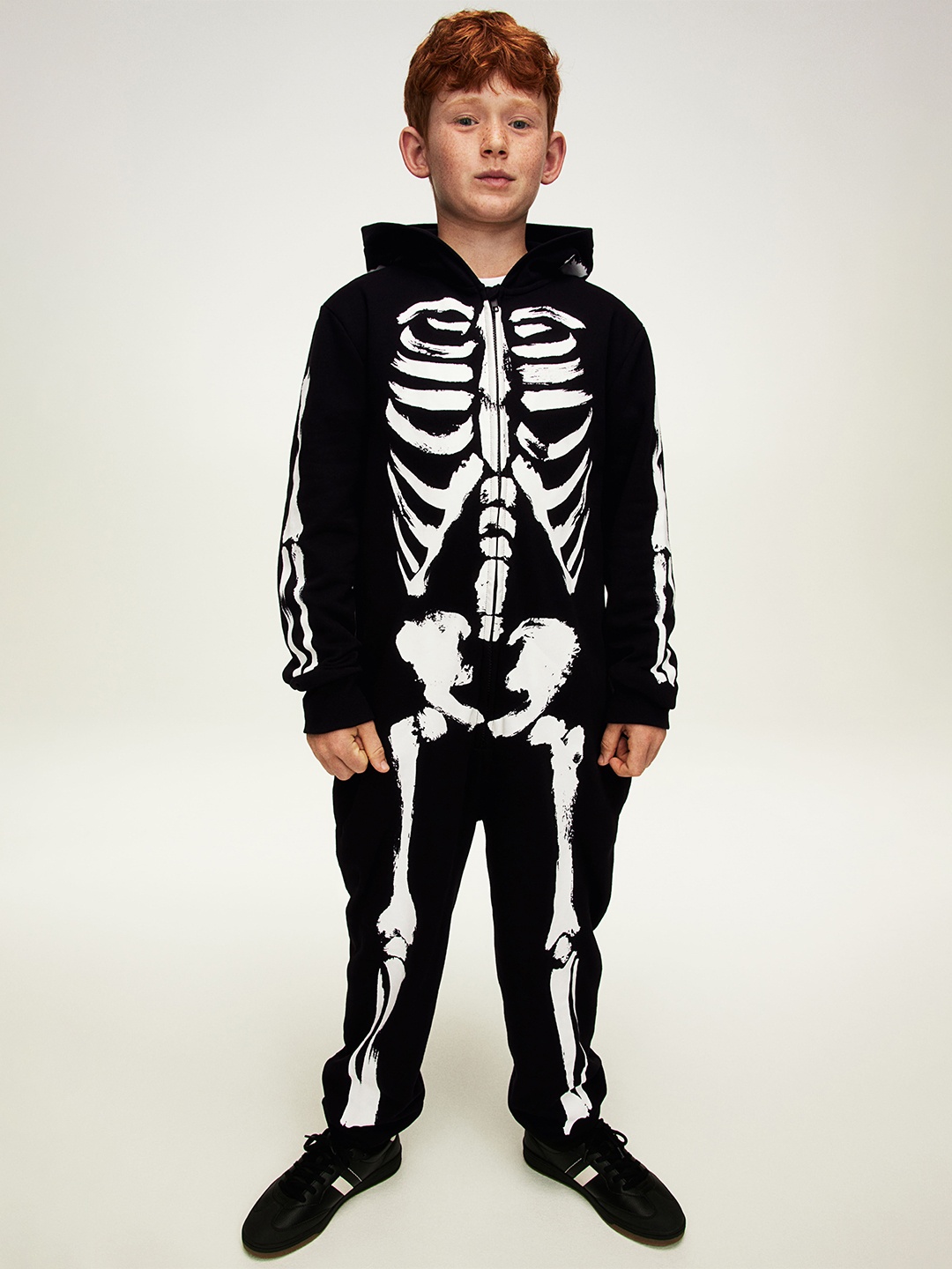 

H&M Boys Hooded Sweatshirt All-In-One Suit, Black