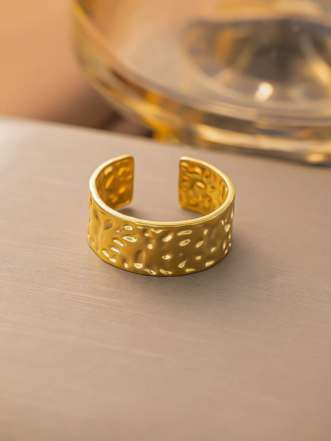 

MYKI Gold-Plated Stainless Steel Adjustable Finger Ring