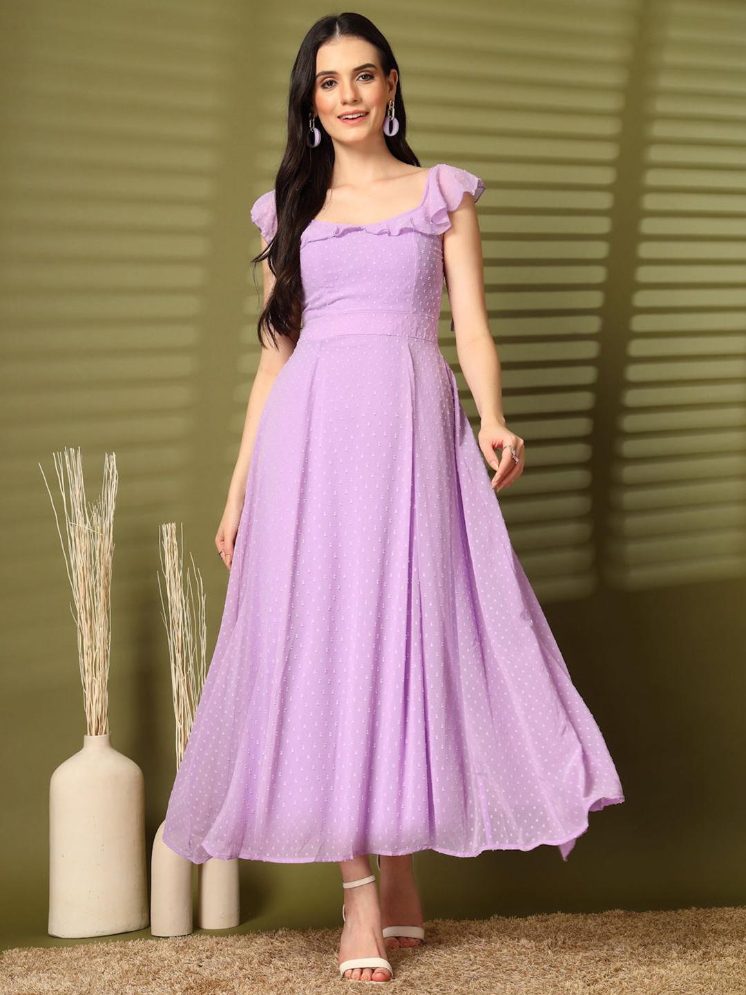 

aayu Women Fit & Flare Maxi Dress, Purple