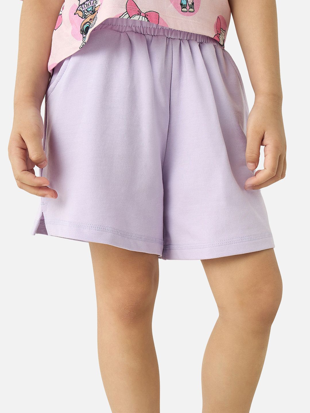 

Juniors by Babyshop Girls Regular Fit Mid-Rise Shorts, Purple