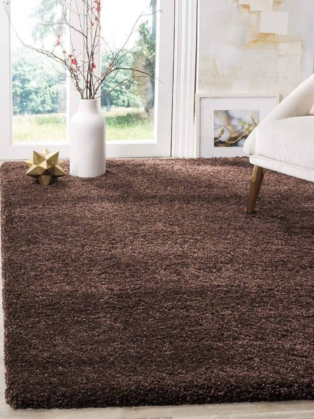 

Samjeeda Handloom carpets Red Geometric Anti-Skid Woollen Carpet