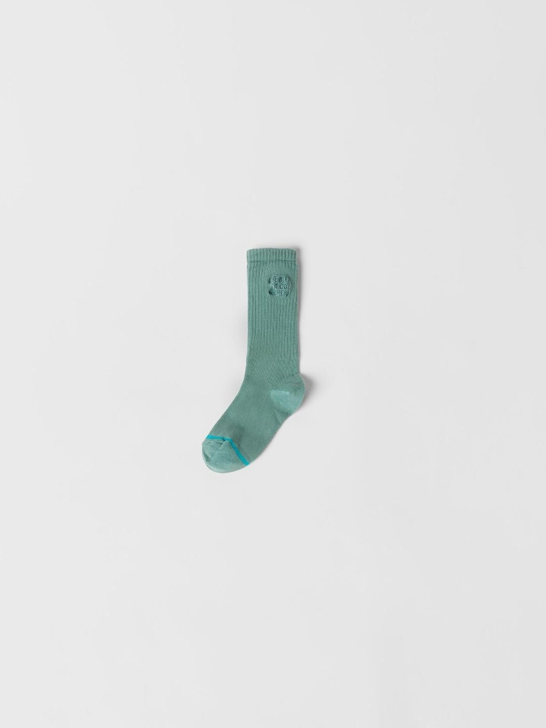 

ZARA Kids-Unisex Green Socks