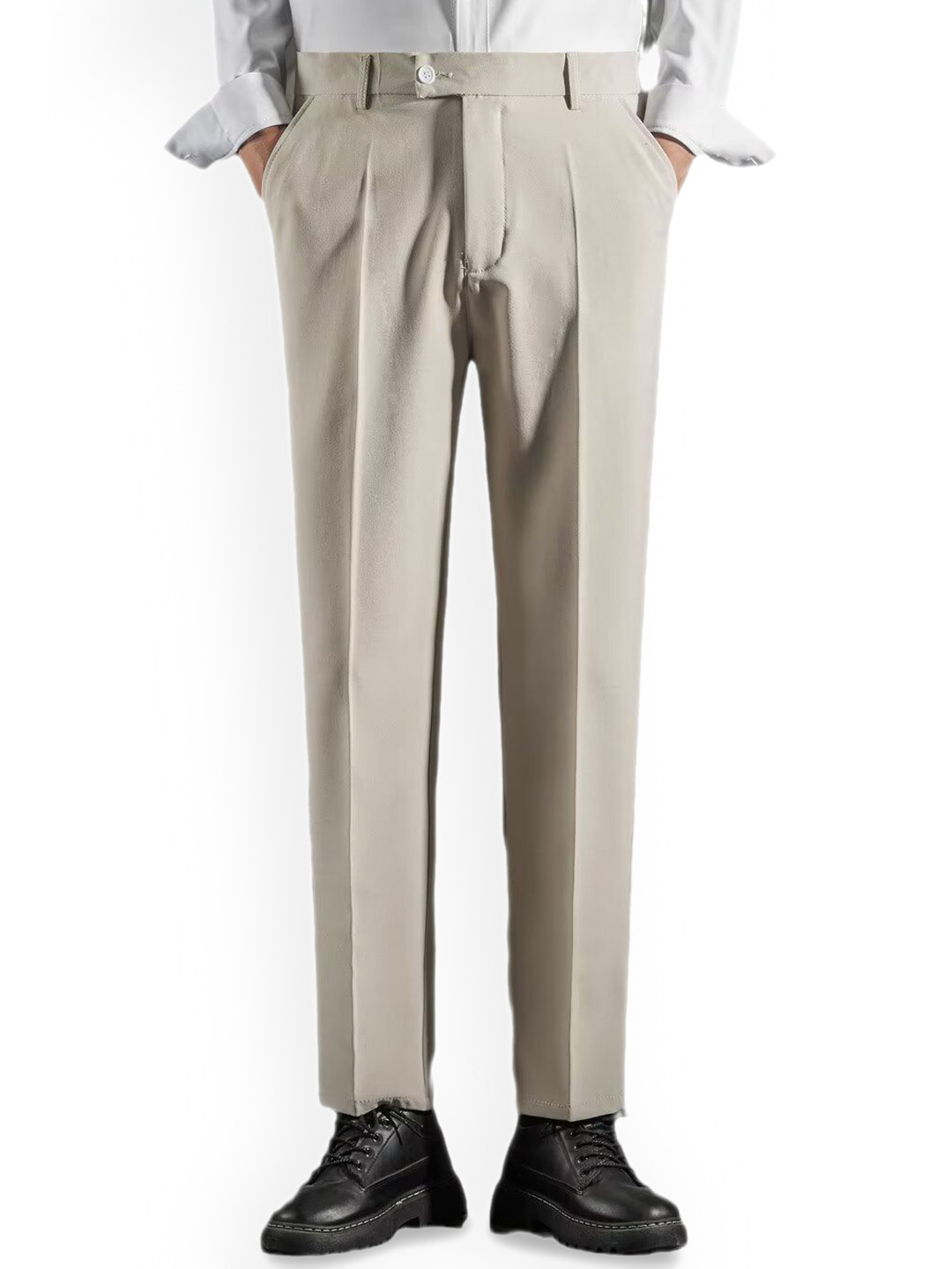 

StyleCast x Revolte Men Easy Wash Pleated Formal Trouser, Beige
