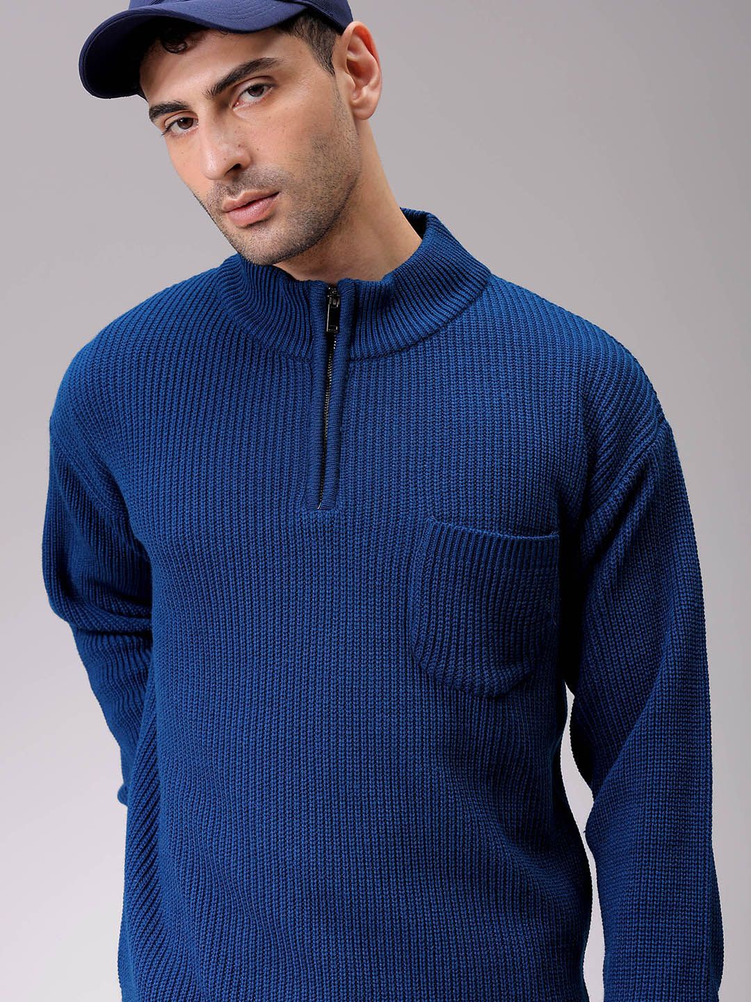 

The Indian Garage Co Men Pullover Sweaters, Navy blue