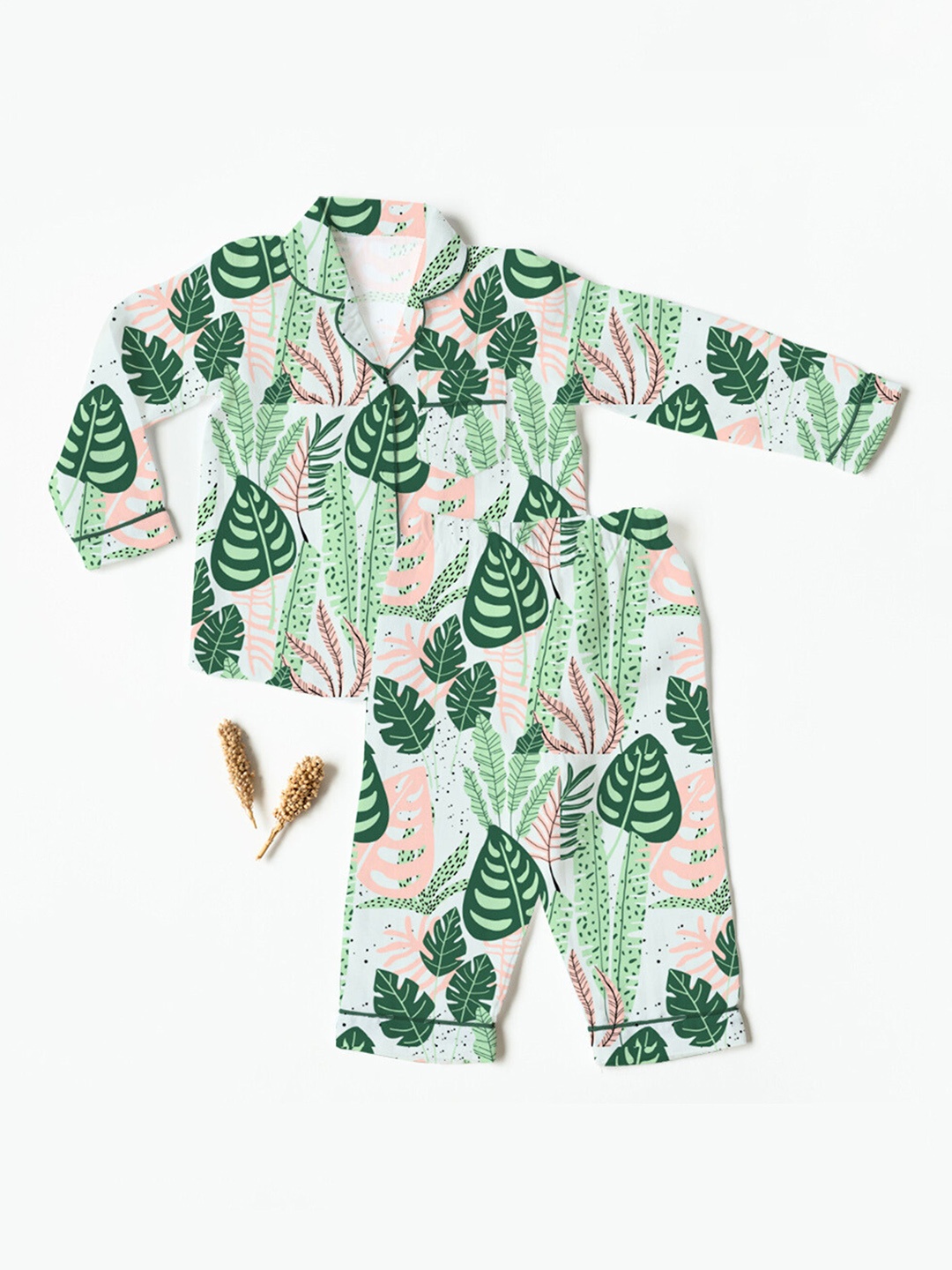 

cocoon care Kids Tropical Printed Night suit, Green