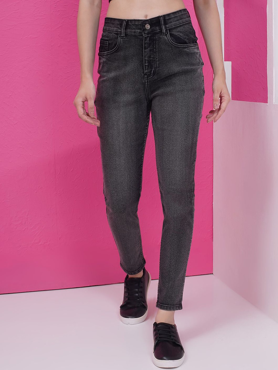 

PUELLA Women Slim Fit High-Rise Stretchable Jeans, Black