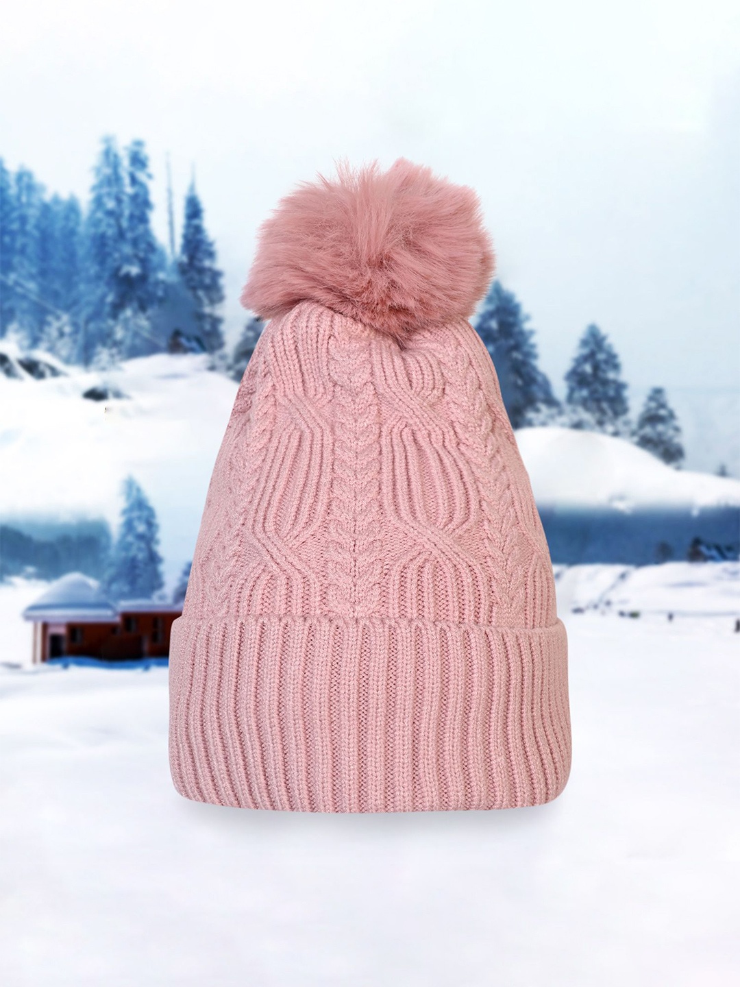 

LOOM LEGACY Women Winter Beanie, Pink