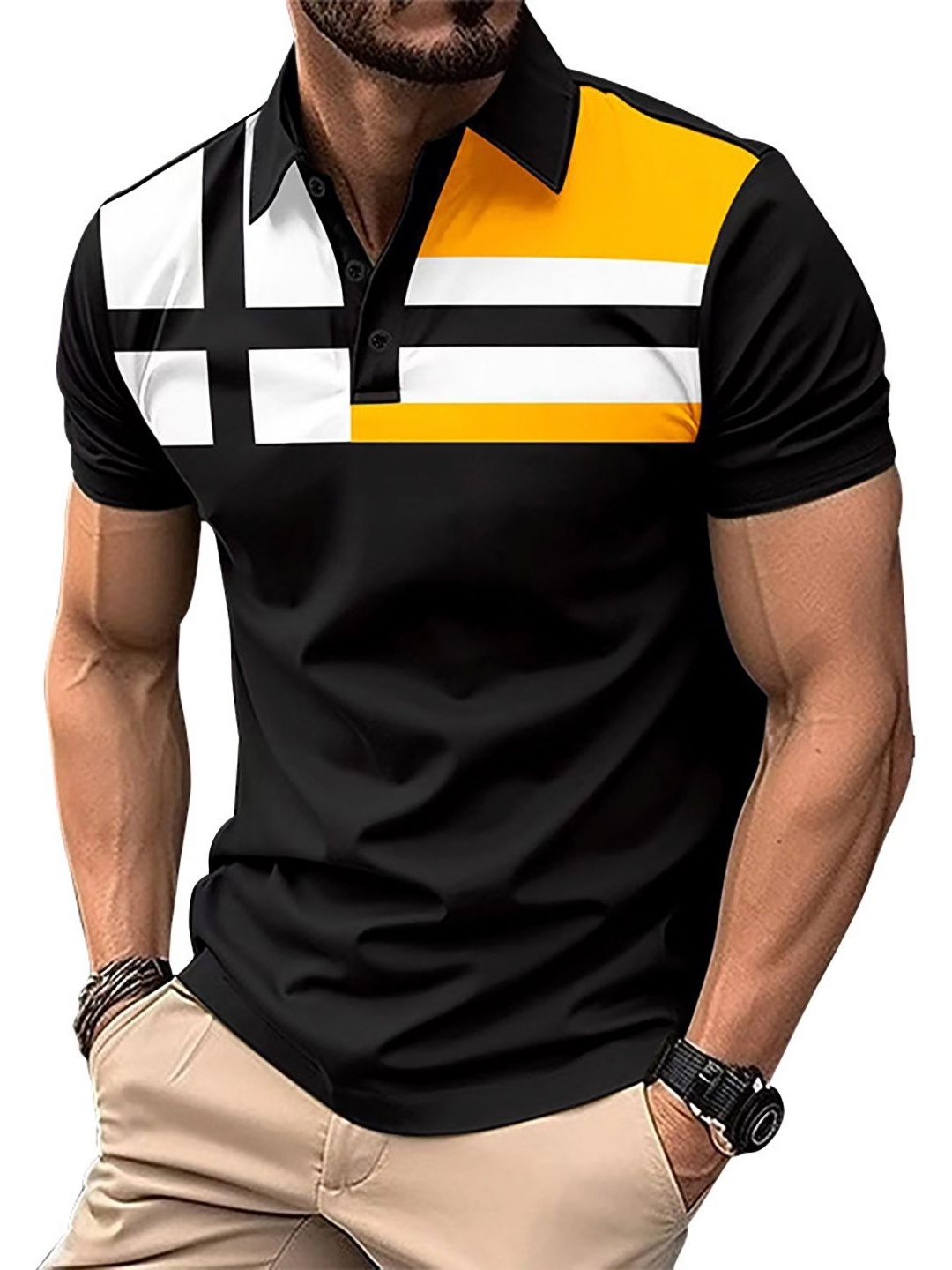 

StyleCast x Revolte Men Solid Polo Collar T-shirt, Yellow