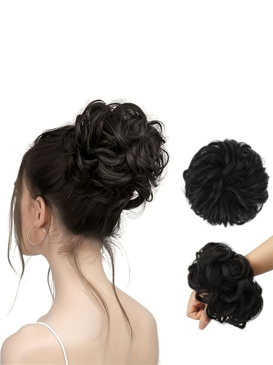 

D-Divine Clip-In Bun Wavy Hair Extension - Black