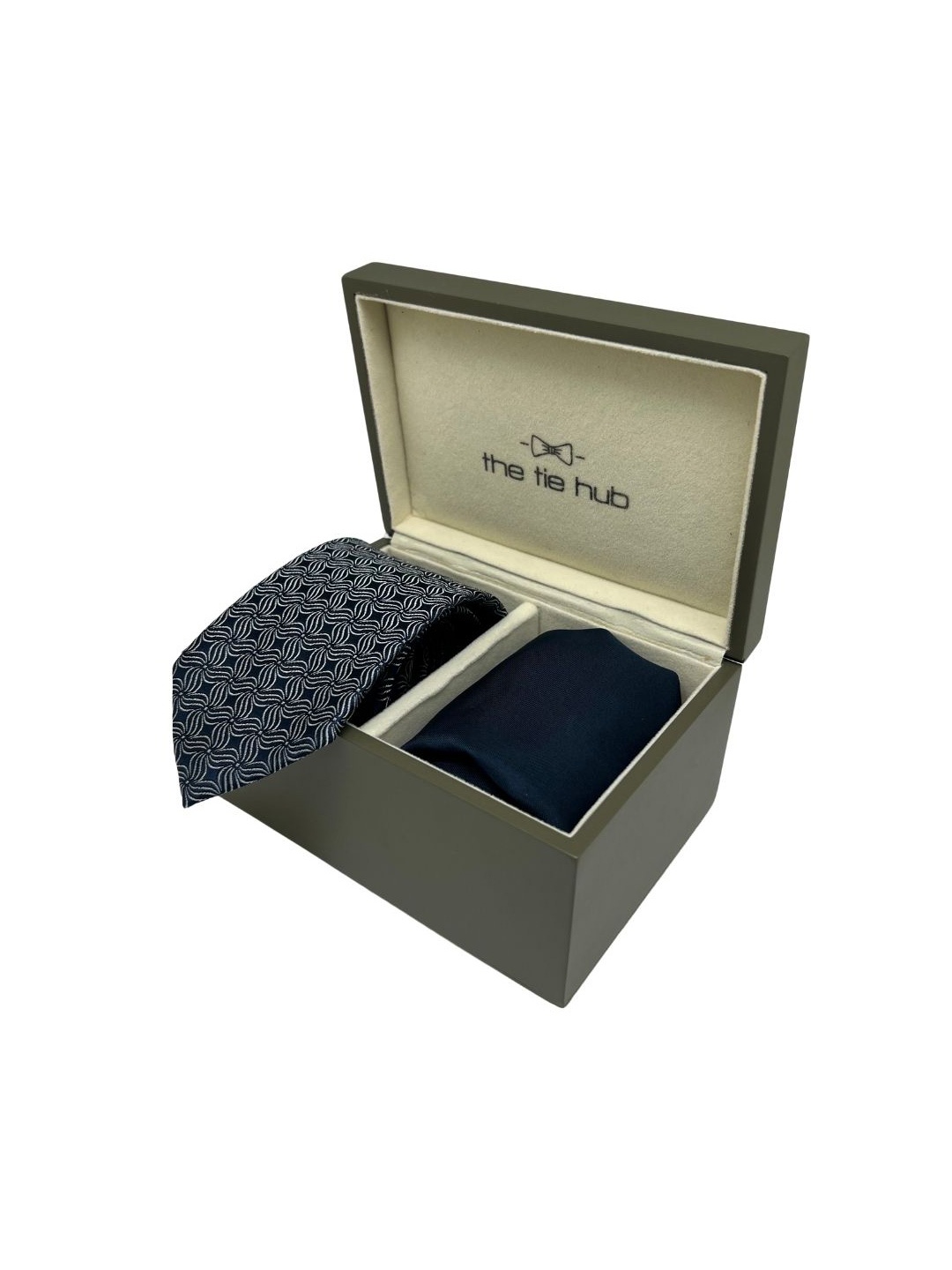 

The Tie Hub Men Accessory Gift Set Tie, Cufflinks, Pocket Square, Navy blue