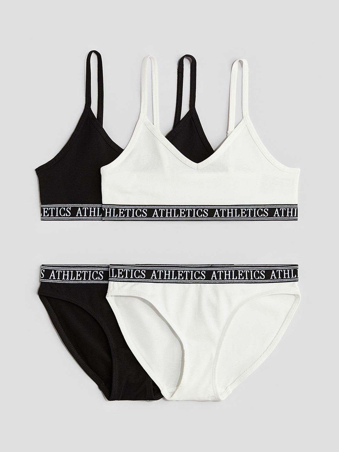 

H&M Girls Pack of 4 Lingerie Set, Black