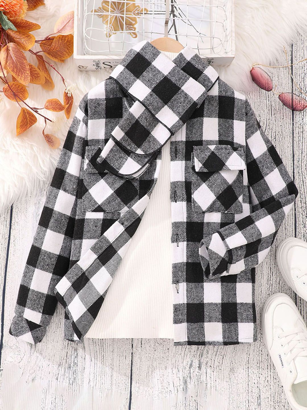 

INCLUD Boys Tartan Checks Opaque Checked Casual Shirt, Black