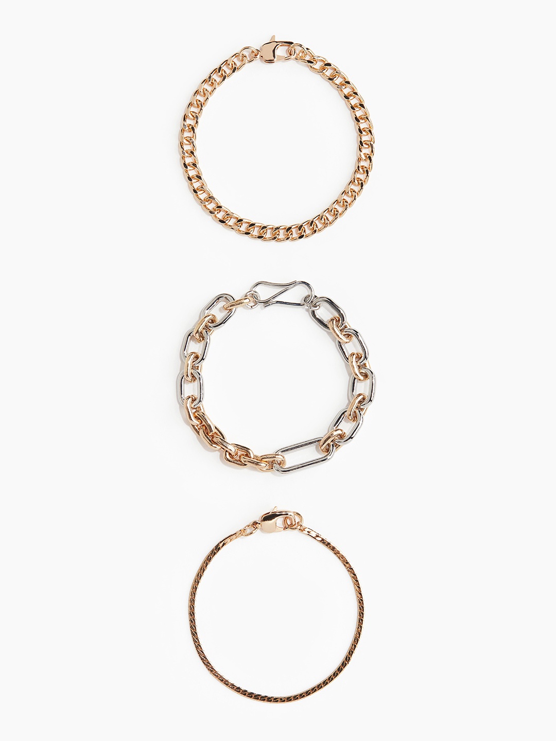 

H&M 3-Pack Bracelets, Gold