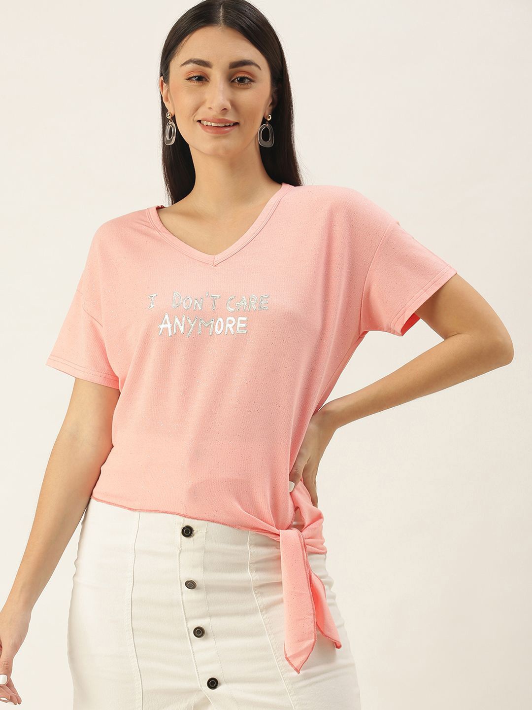 

SHECZZAR Striped Top, Peach