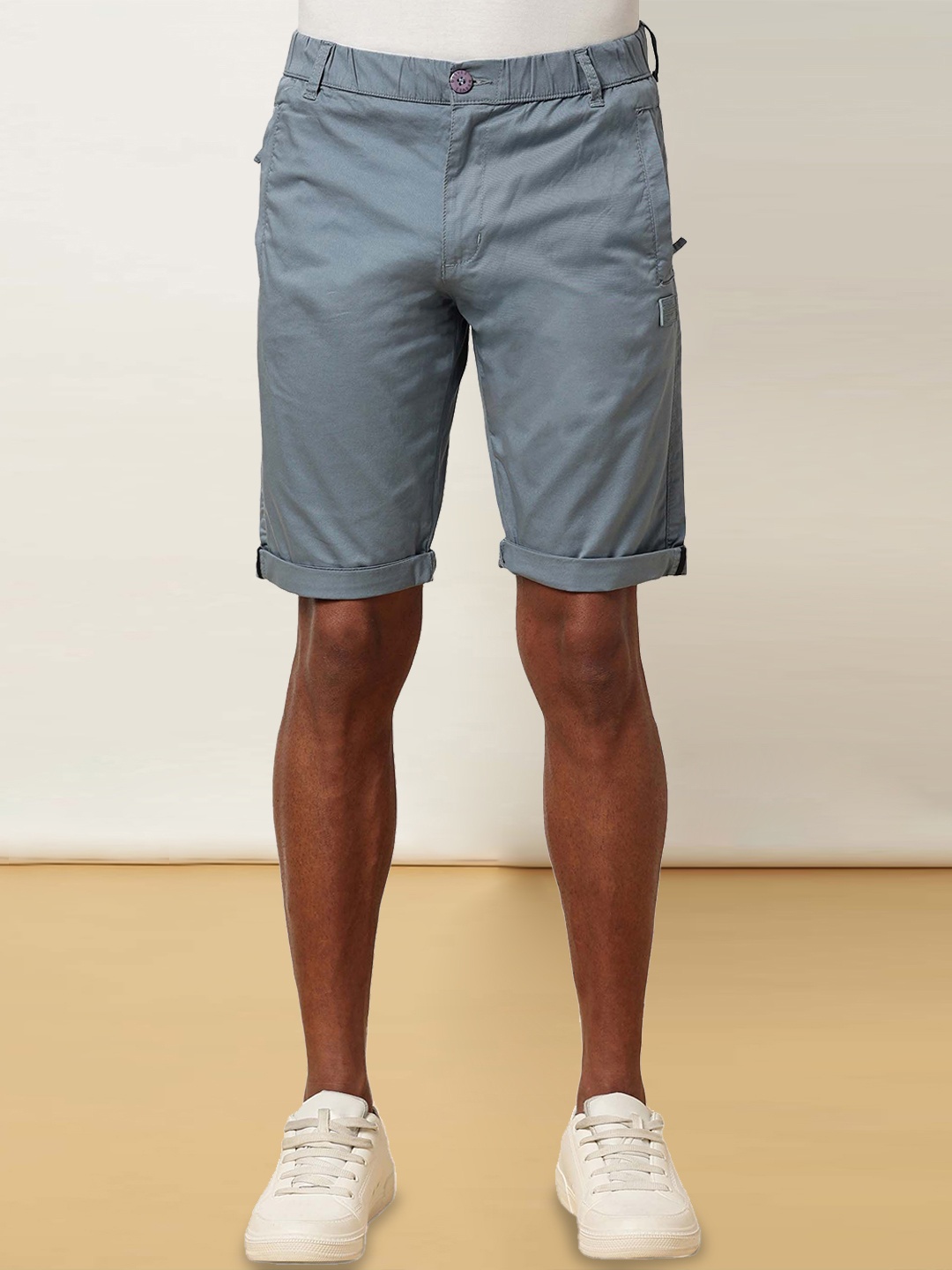 

beevee Men Regular Fit Mid-Rise Shorts, Blue