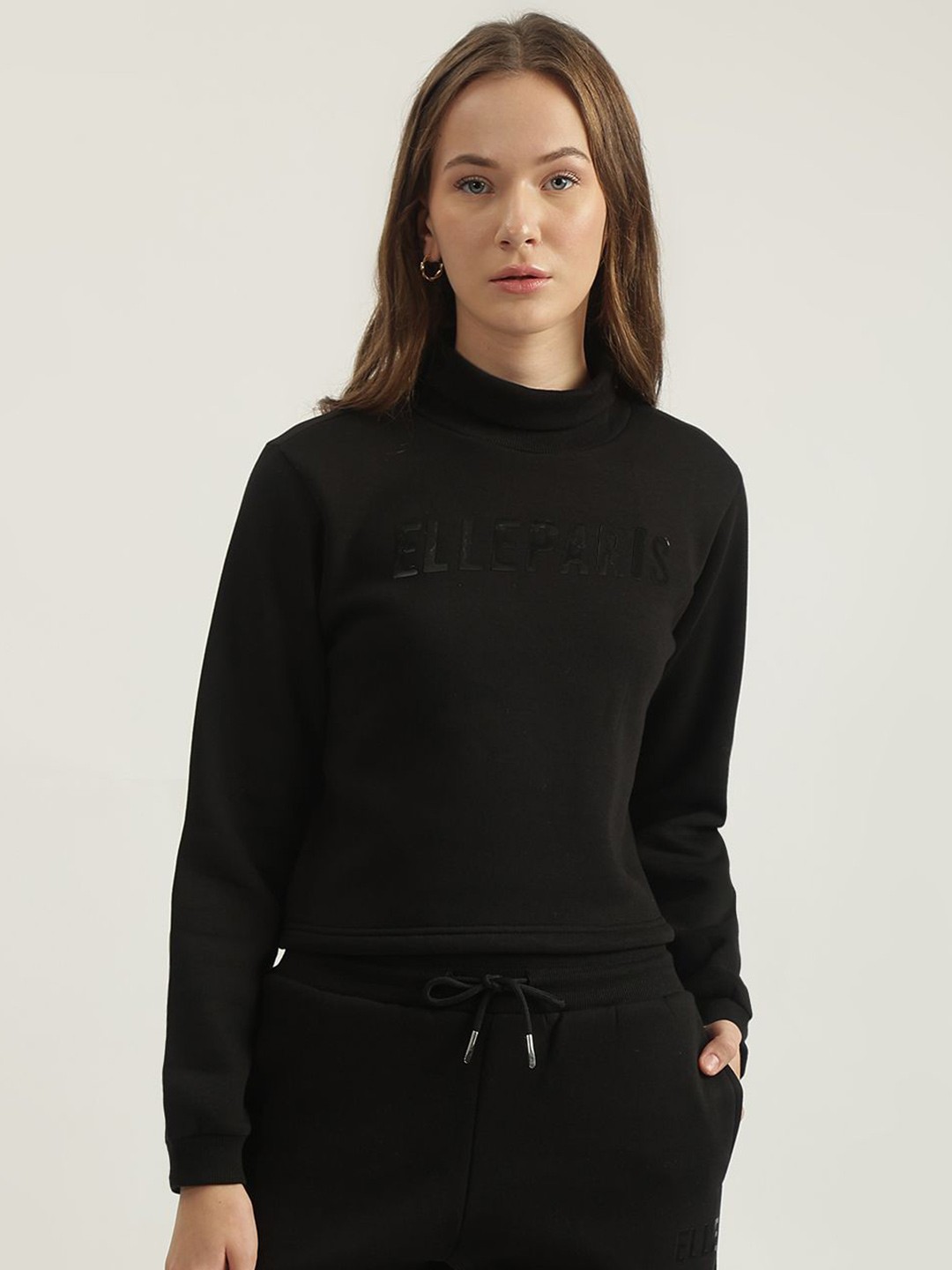 

ELLE Women Turtle Neck Long Sleeves Pullover Sweaters, Black
